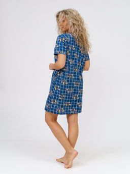 858 Туника "Клетка/индиго"