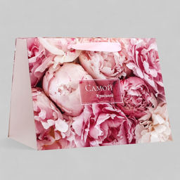 Пакет подарочный ламинированный с широким дном, Самой красивой, 25?19?18 см