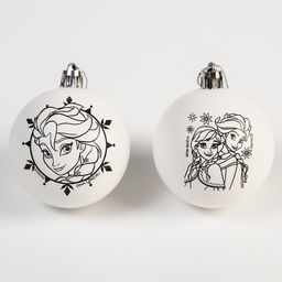 Ёлочные шары под раскраску «Холодное сердце», 2 шт., d=5.5 см, набор для творчества