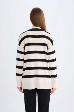 Кардиган стандартного кроя с V-образным вырезом - Defacto фото 6