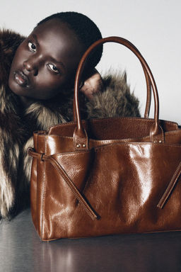 LEATHER CITY BAG - Zara фото 7