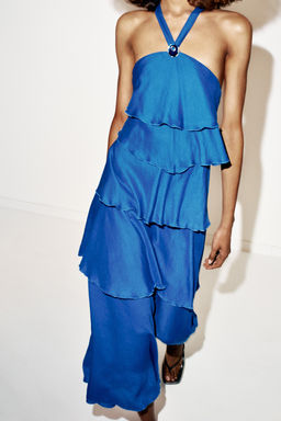 VESTIDO LARGO VOLANTES / Cobalto - Zara фото 3