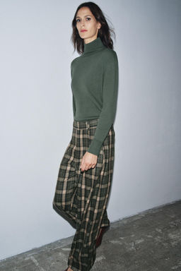 ZW COLLECTION CHECK TROUSERS WITH WOOL - Zara фото 5