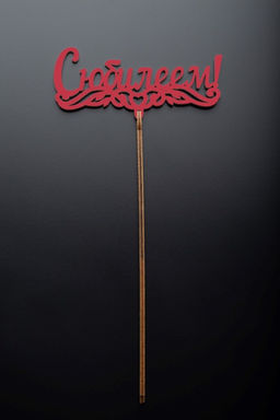 Топпер 5 шт "С Юбилеем" №1, красный, фанера (125*55*4 мм)