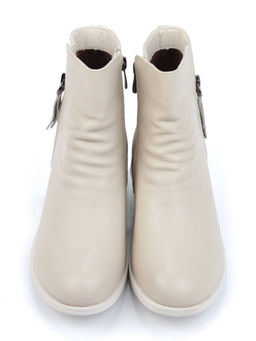 01- CHL41-3 BEIGE Ботинки демисезонные женские (натуральная кожа, байка)