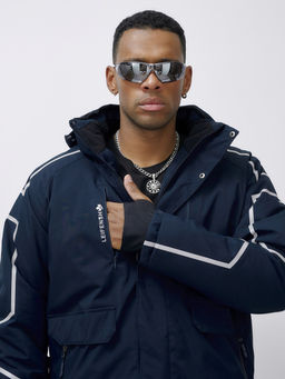 Горнолыжный костюм мужской зимний темно-синего цвета 390TS - Leifensh фото 17