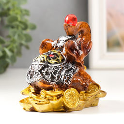 Фигурка полистоун «Слоник с рубином на монетках», 8×6.5×8.5 см