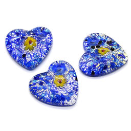 Кулон Сердце 40*40мм из муранского стекла цв.синий
