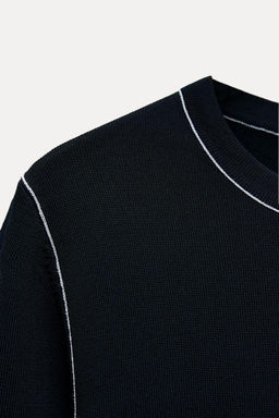 PLAIN KNIT TOP WITH CONTRAST TRIMS - Zara фото 7
