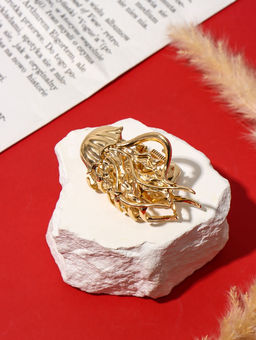 Цена за 6 шт. Краб для волос "Лейла море" медуза, 6,5 см, золото