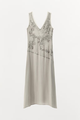 GEORGETTE DRESS WITH EMBROIDERY AND BEADS - Zara фото 6