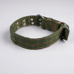 Ошейник четырехслойный, 64 х 4 см, ОШ 50-58 см, полиэстер, зелёный - Пижон фото 2