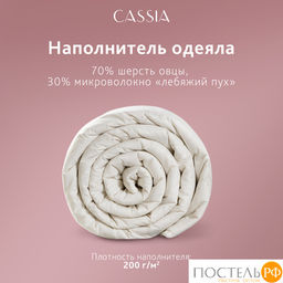 CASSIA Одеяло ЖЕМЧУЖИНА ТИБЕТА лайт 200х220,1пр.,хл./шерсть/микровол., 200г/м2  фото 13