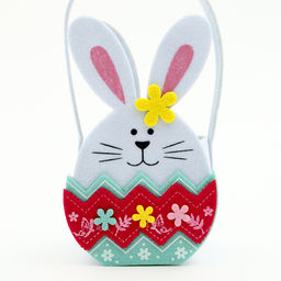 Пасхальный декор корзинка Зайчик белого цвета 8.5х11х22.5 см - Simaland фото 3