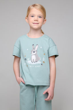 КР 301912/голубой прибой фуфайка (футболка) для дев