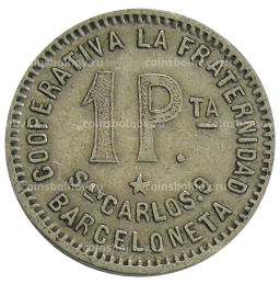 1 песета 1915 года Испания  Барселона