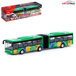 Автобус металлический Городской транспорт, инерционный, масштаб 1:64, цвет зелёный