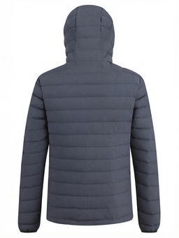 Куртка мужская стёганая с капюшоном с графеновой подкладкой темно-серого цвета 9623_1TC