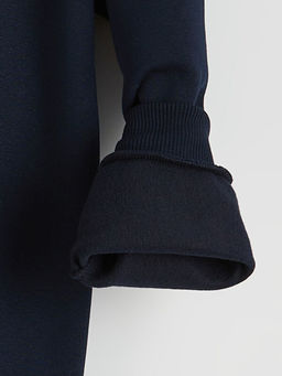 Bisiklet Yaka Ay? Teddy Bask?l? Erkek ?ocuk Kal?n Sweatshirt