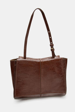 MINI SHOPPER PIEL DOBLE BOLSILLO / Marr?n - Zara фото 5