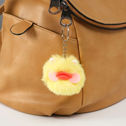 Брелок для ключей на кольце Пушистик. Необычный утёнок, на сумку, рюкзак, жёлтый, 10?6?6 см