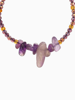 Браслет, длина 16 см, сиреневый, красный