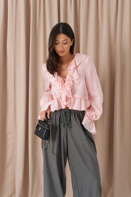 Блузка Annete А2302 свободная розовая  фото 2