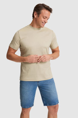 Erkek A__k Haki Regular Fit Bisiklet Yaka Basic Ti__rt