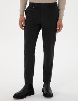 Antrasit Slim Fit Flanel Dokulu Kuma_ Pantolon - Pierre cardin фото 2
