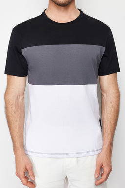 TRENDYOL MAN Siyah Regular/Normal Kesim Renk Bloklu %100 Pamuklu T-Shirt TMNSS24TS00076 - Trendyolmilla фото 9