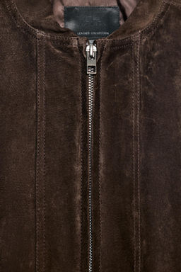 100% SUEDE BOMBER JACKET - Zara фото 15