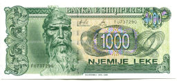 Банкнота 1000 лек 1996 года Албания
