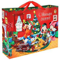 Пакет ламинат горизонтальный С Новым годом!, 40х31х11,5 см, Микки Маус и его друзья - Disney фото 3