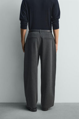 BALLOON FIT TEXTURED TROUSERS