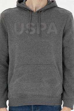 Свитшот мужской U. S. Polo Assn базовый антрацитовый меланж из хлопка - U.s. polo assn фото 6