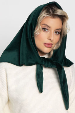 Косынка с завязками Велюр (зеленая) КЗВ12-23М