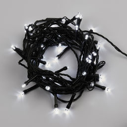 ULD-S0500-050/DGA WHITE IP20 Гирлянда светодиодная, 5м. 50 светодиодов. Белый свет. Провод зеленый. ТМ Uniel