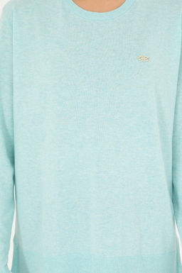 Свитер женский U.S. Polo Assn с круглым вырезом водно-зеленый хлопок  фото 13