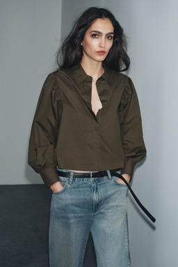 PUFF SLEEVE POPLIN SHIRT ZW COLLECTION - Zara фото 4