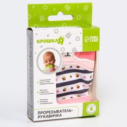 Прорезыватель рукавичка Енотик, на липучке, цвет МИКС, Крошка Я  фото 6