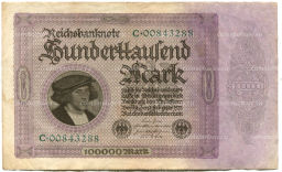 Банкнота 100000 марок 1923 года Германия