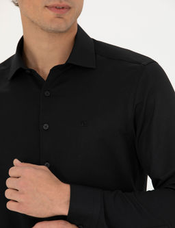 Siyah Slim Fit Uzun Kollu G_mlek