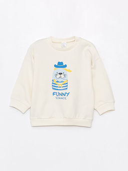 Bisiklet Yaka Uzun Kollu Bask?l? Erkek Bebek Sweatshirt ve E?ofman Alt 2li Tak?m - Waikiki фото 2