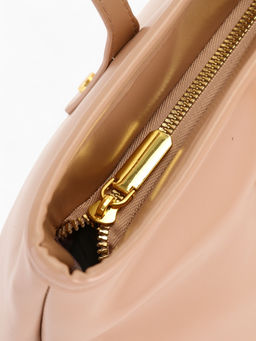 Сумка-шопер женская на молнии, размер 30.5×12×27 см, однотонная, бежевая