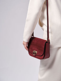 Сумка замшевая Azaro 30741 бордовое вино