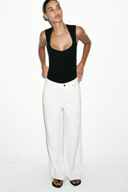 BODY ESCOTE CUADRADO STRETCH / Negro - Zara фото 3