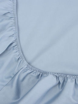 Простыня на резинке 220ТС Этель 180*200+30 см, цв.голубой, сатин, 100% хлопок  фото 12