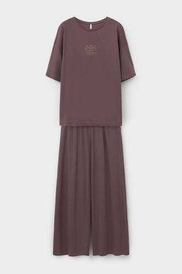 Е 20183/каштан пижама жен