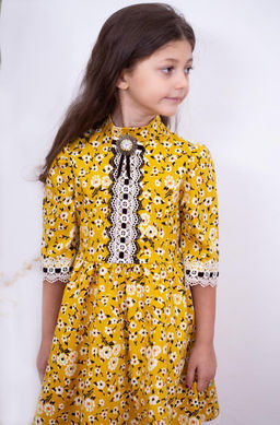 Платье для девочки МТ-422 горчица