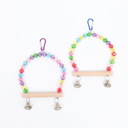 Качели для птиц с деревянной жердочкой 18 х 19 см, микс цветов - Пижон фото 5